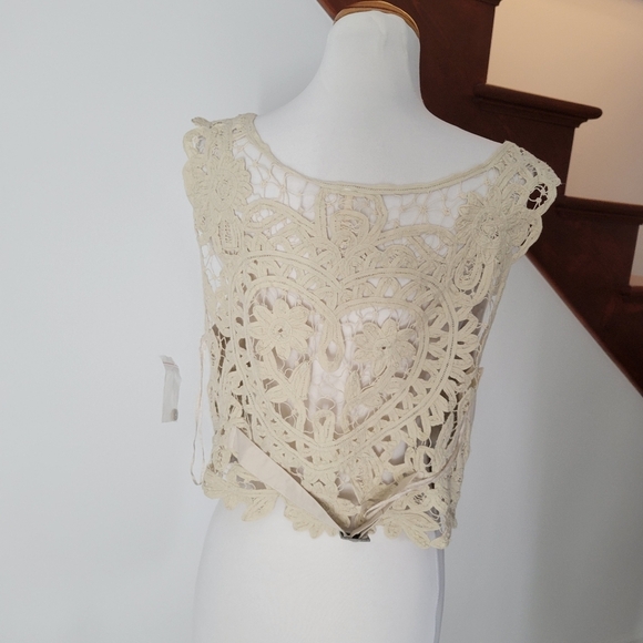 Free people Womens Bailey Crochet Vest Size XL New - Picture 5 of 8